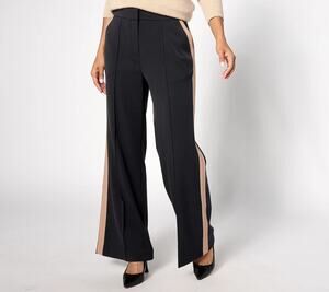 Studio Park Trouser Pants Womens Plus 28WP Black Wide Leg Corporate Chic Office